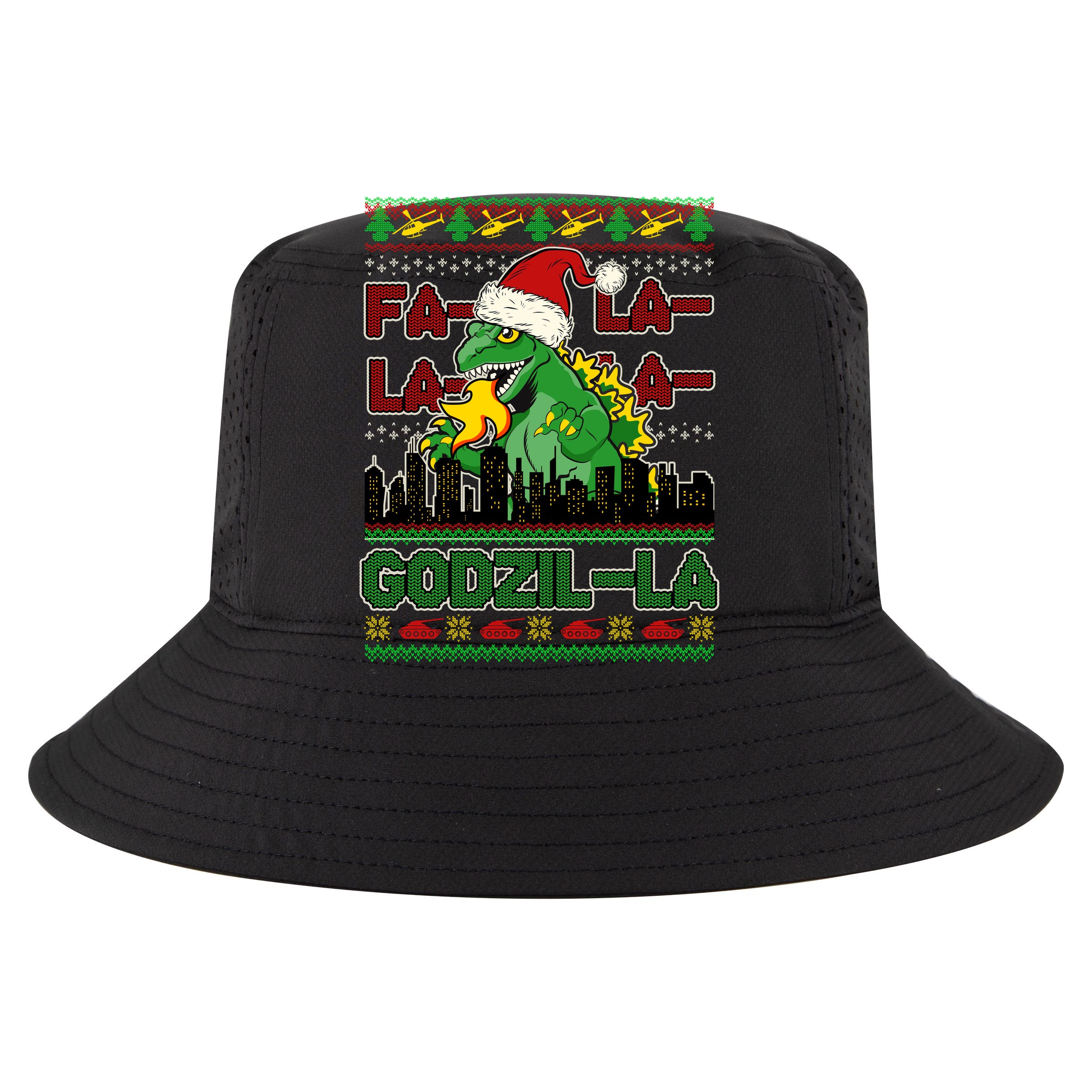 Funny Fa La La La Godzil-La Ugly Christmas Sweater Cropped Pullover Crew