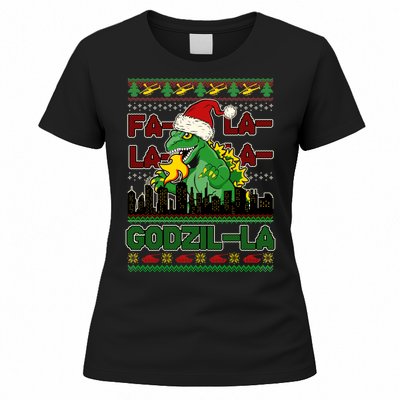 Funny Fa La La La Godzil-La Ugly Christmas Sweater Women's T-Shirt