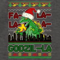 Funny Fa La La La Godzil-La Ugly Christmas Sweater Vector Backpack