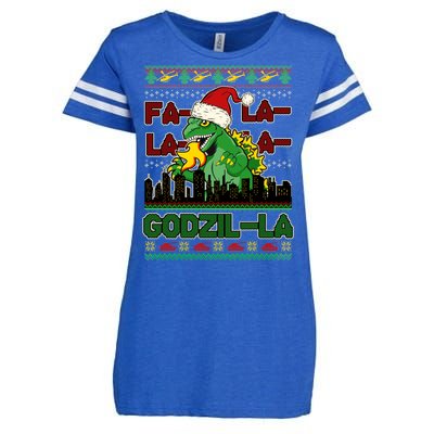 Funny Fa La La La Godzil-La Ugly Christmas Sweater Enza Ladies Jersey Football T-Shirt