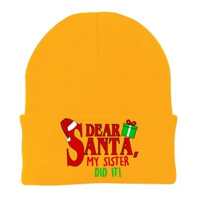 Funny Family Christmas Dear Santa my Sister Did It Knit Cap Winter Beanie