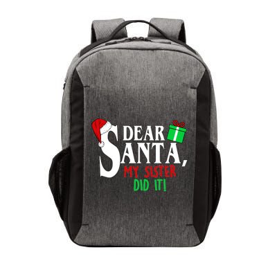 Funny Family Christmas Dear Santa my Sister Did It Vector Backpack