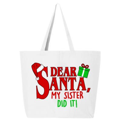 Funny Family Christmas Dear Santa my Sister Did It 25L Jumbo Tote