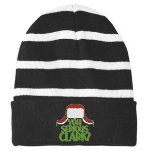 Funny Family Christmas You Serious Clark Striped Beanie with Solid Band