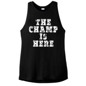 Funny Fantasy Football The Champ Is Here Ladies PosiCharge Tri-Blend Wicking Tank