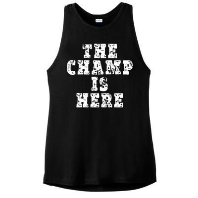 Funny Fantasy Football The Champ Is Here Ladies PosiCharge Tri-Blend Wicking Tank