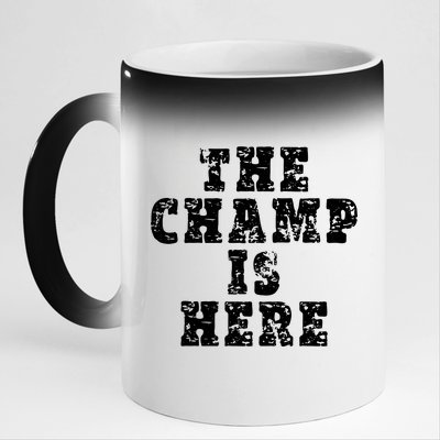 Funny Fantasy Football The Champ Is Here 11oz Black Color Changing Mug