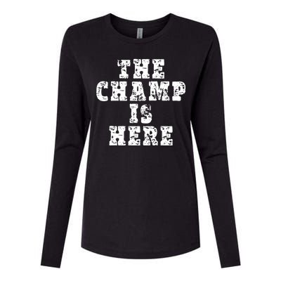 Funny Fantasy Football The Champ Is Here Womens Cotton Relaxed Long Sleeve T-Shirt