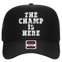 Funny Fantasy Football The Champ Is Here High Crown Mesh Back Trucker Hat