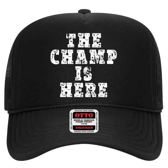 Funny Fantasy Football The Champ Is Here High Crown Mesh Back Trucker Hat