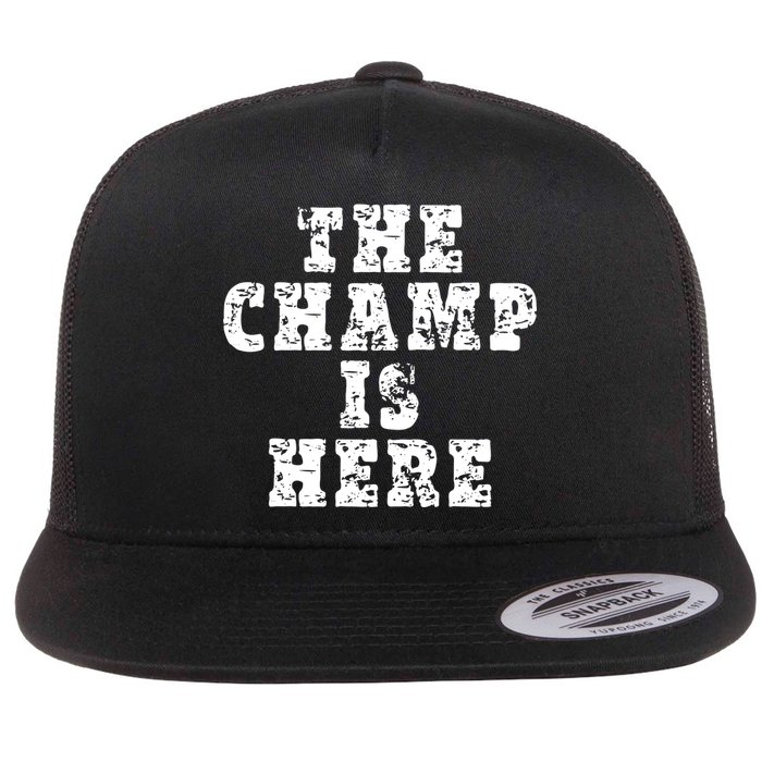 Funny Fantasy Football The Champ Is Here Flat Bill Trucker Hat