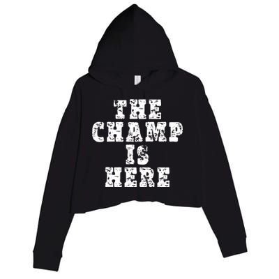 Funny Fantasy Football The Champ Is Here Crop Fleece Hoodie