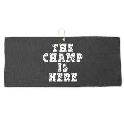 Funny Fantasy Football The Champ Is Here Large Microfiber Waffle Golf Towel