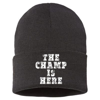 Funny Fantasy Football The Champ Is Here Sustainable Knit Beanie