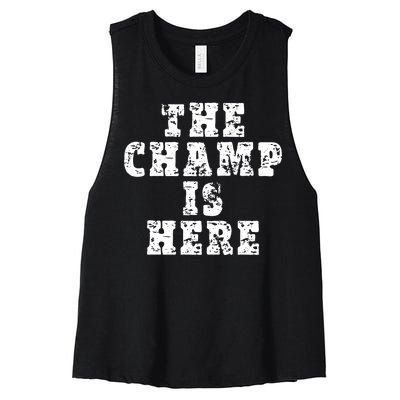 Funny Fantasy Football The Champ Is Here Women's Racerback Cropped Tank