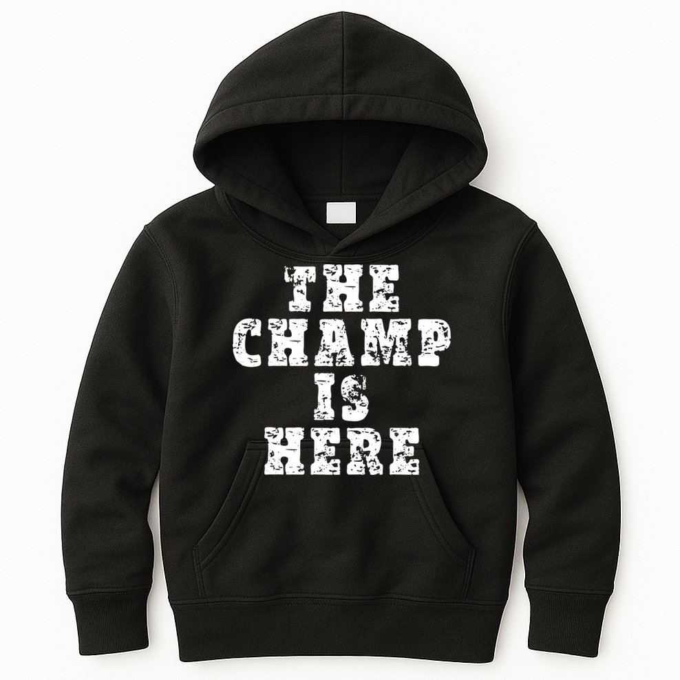 Funny Fantasy Football The Champ Is Here Kids Hoodie
