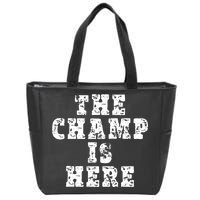 Funny Fantasy Football The Champ Is Here Zip Tote Bag