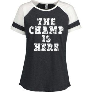 Funny Fantasy Football The Champ Is Here Enza Ladies Jersey Colorblock Tee