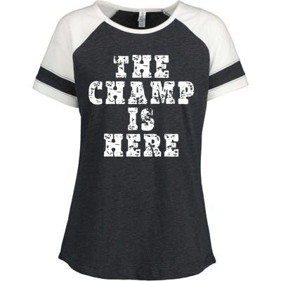 Funny Fantasy Football The Champ Is Here Enza Ladies Jersey Colorblock Tee