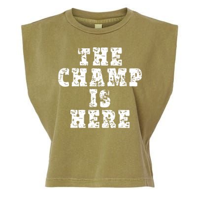 Funny Fantasy Football The Champ Is Here Garment-Dyed Women's Muscle Tee