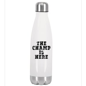 Funny Fantasy Football The Champ Is Here Stainless Steel Insulated Water Bottle