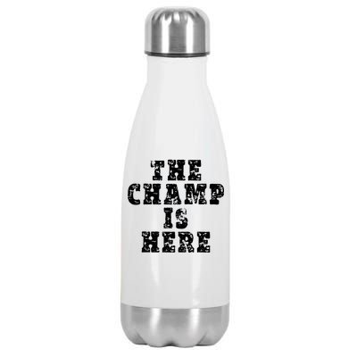 Funny Fantasy Football The Champ Is Here Stainless Steel Insulated Water Bottle