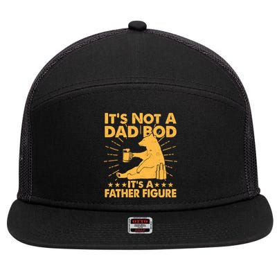 Funny Father Figure It's Not A Dad Bod Bear 7 Panel Mesh Trucker Snapback Hat