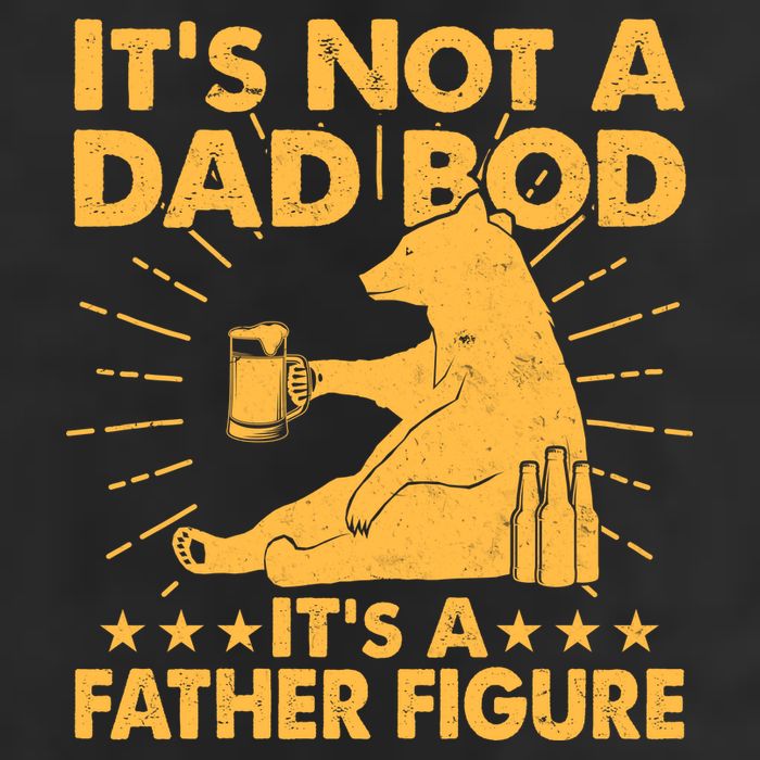 Funny Father Figure It's Not A Dad Bod Bear 7 Panel Mesh Trucker Snapback Hat