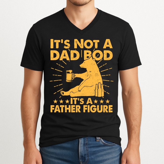 Funny Father Figure It's Not A Dad Bod Bear V-Neck T-Shirt