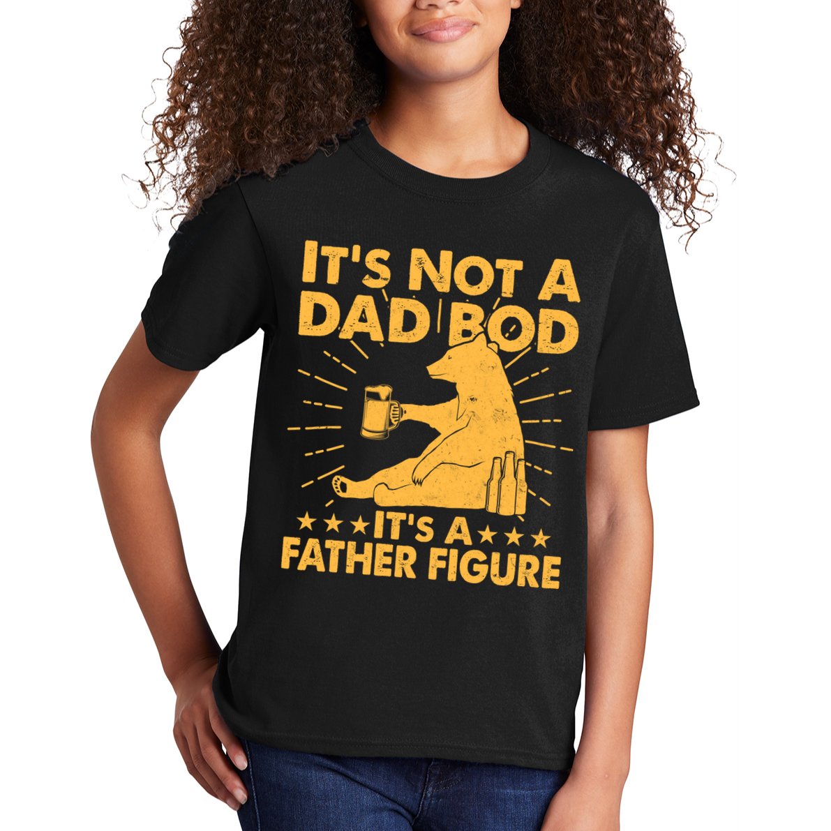 Funny Father Figure It's Not A Dad Bod Bear Kids T-Shirt