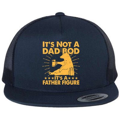 Funny Father Figure It's Not A Dad Bod Bear Flat Bill Trucker Hat