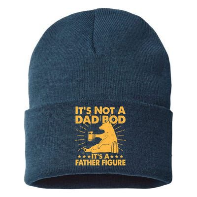 Funny Father Figure It's Not A Dad Bod Bear Sustainable Knit Beanie