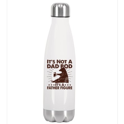 Funny Father Figure It's Not A Dad Bod Bear Stainless Steel Insulated Water Bottle