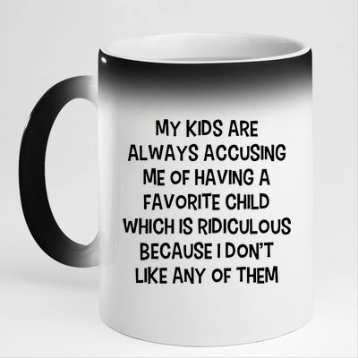 Funny Favorite Child Dad Quote 11oz Black Color Changing Mug