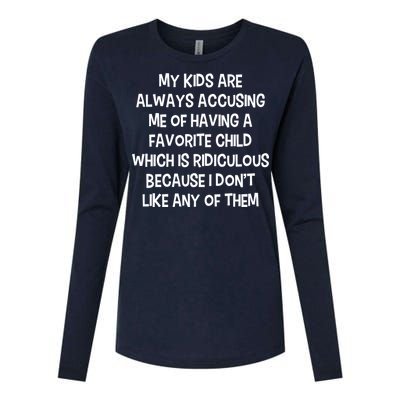 Funny Favorite Child Dad Quote Womens Cotton Relaxed Long Sleeve T-Shirt