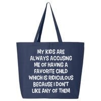 Funny Favorite Child Dad Quote 25L Jumbo Tote