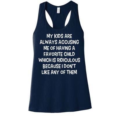 Funny Favorite Child Dad Quote Women's Racerback Tank