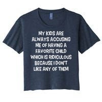 Funny Favorite Child Dad Quote Women's Crop Top Tee