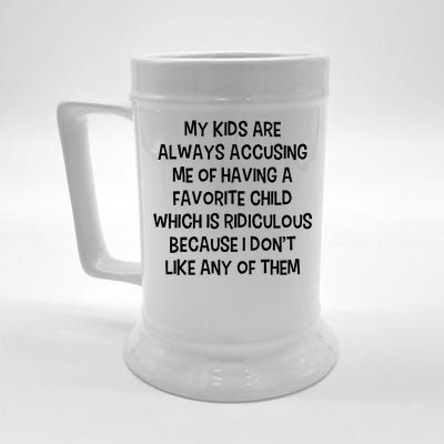 Funny Favorite Child Dad Quote Beer Stein