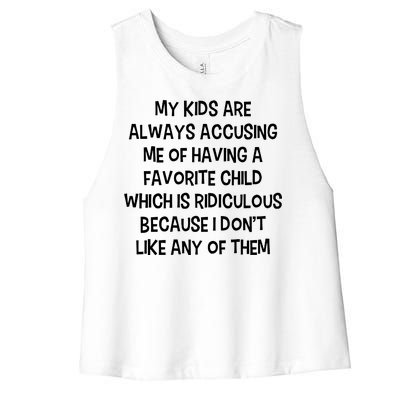 Funny Favorite Child Dad Quote Women's Racerback Cropped Tank