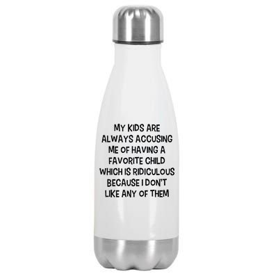 Funny Favorite Child Dad Quote Stainless Steel Insulated Water Bottle