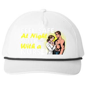 Funny Feel Safe at Night Sleep With a Nurse! Snapback Five-Panel Rope Hat