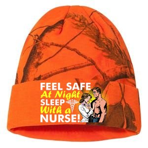 Funny Feel Safe at Night Sleep With a Nurse! Kati Licensed 12" Camo Beanie