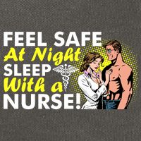 Funny Feel Safe at Night Sleep With a Nurse! Cotton Canvas Backpack