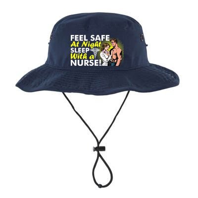 Funny Feel Safe at Night Sleep With a Nurse! Bucket Hat