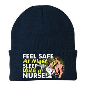 Funny Feel Safe at Night Sleep With a Nurse! Knit Cap Winter Beanie