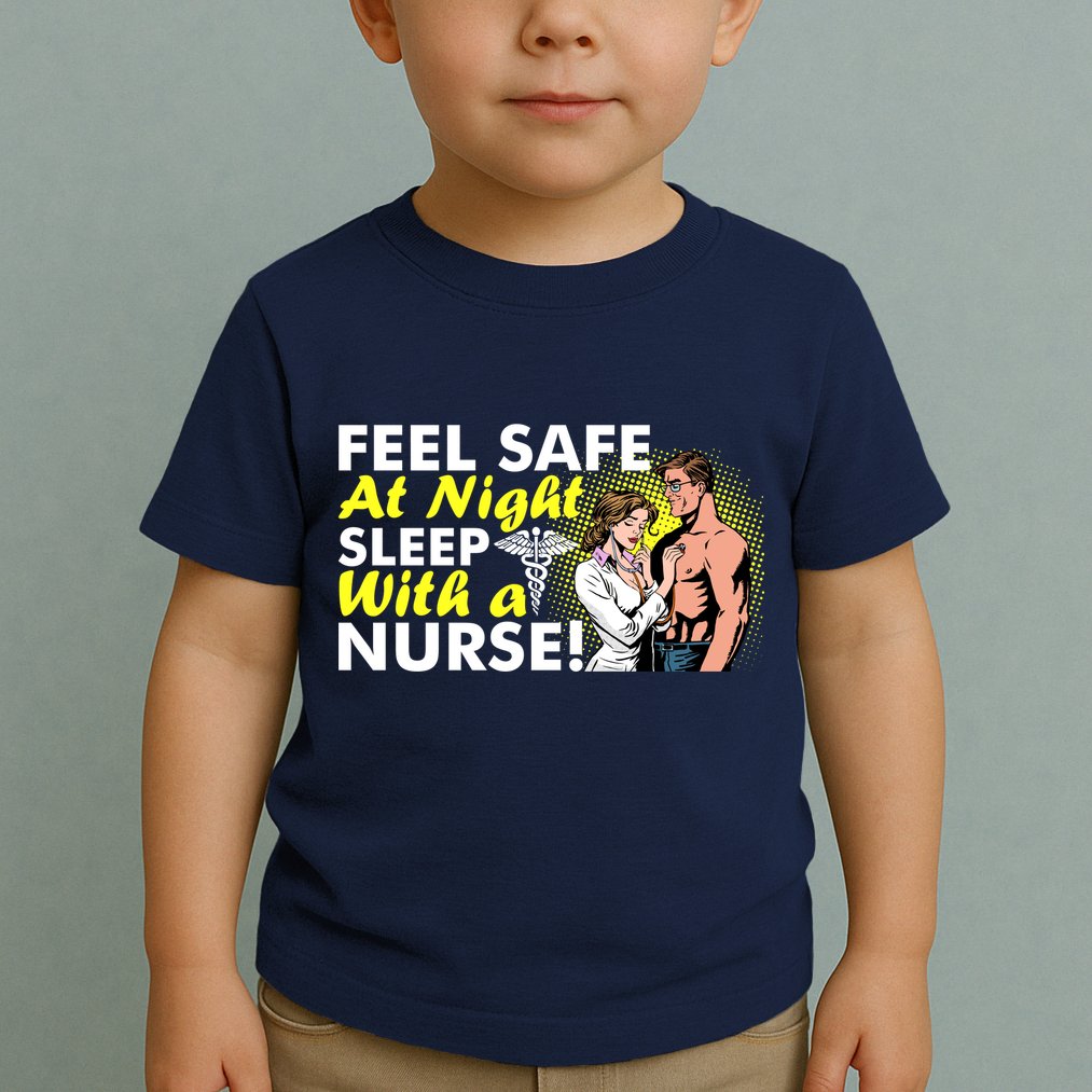 Funny Feel Safe at Night Sleep With a Nurse! Toddler T-Shirt