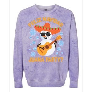 Funny Feliz Navidad Juana Party Snowman Colorblast Crewneck Sweatshirt