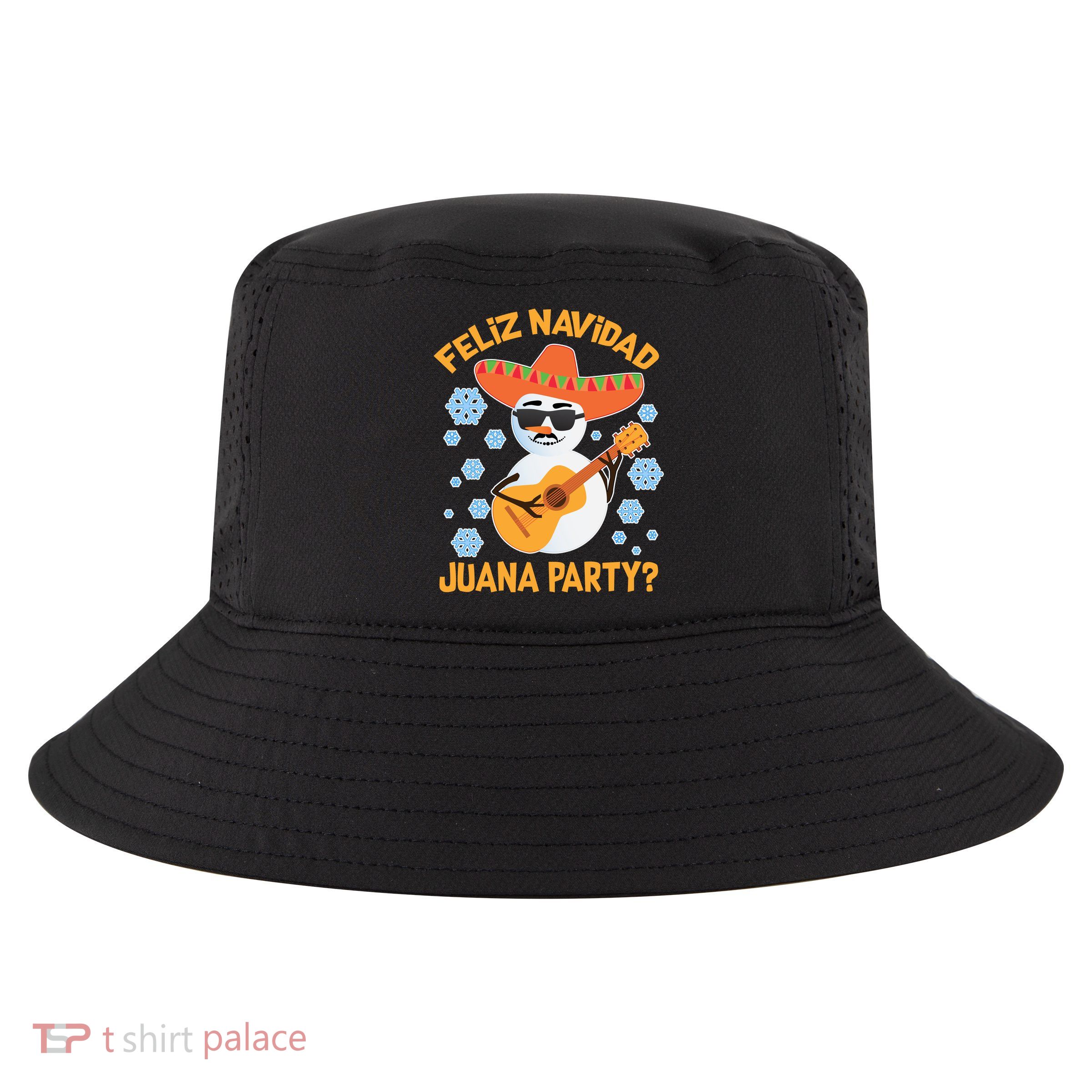 Funny Feliz Navidad Juana Party Snowman Cool Comfort Performance Bucket Hat