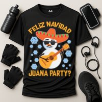 Funny Feliz Navidad Juana Party Snowman Cooling Performance Crew T-Shirt